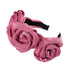 Serre-tête triple roses en satin Scarlett